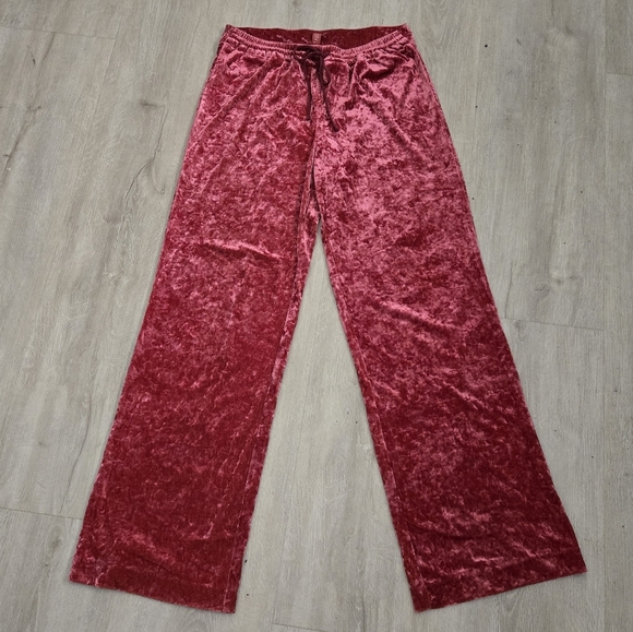 Staud Red Crush Velvet Flare Leg Pull-On Pants Size S - Picture 10 of 10